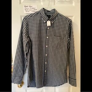 J. Crew -  Men’s Navy and White Plaid Button Down Shirt. NEW WITH TAGS!